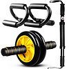 飞尔顿（FEIERDUN）健腹轮/腹肌轮/臂力器/俯卧撑支架家用男士训练健身套装运动健身器材 健身三件套60kg组合