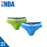 NBA 彩蓝/荧光绿 男子三角内裤2条装 WLTJS052 图片色 M
