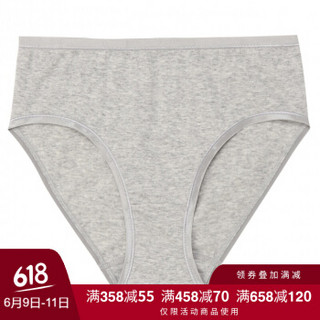 无印良品 MUJI 女式 棉混弹力高腰短裤 灰色 M