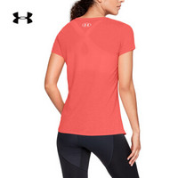 Under Armour 安德玛官方 UA女子 跑步运动短袖圆领T恤-1271517 红色877 S