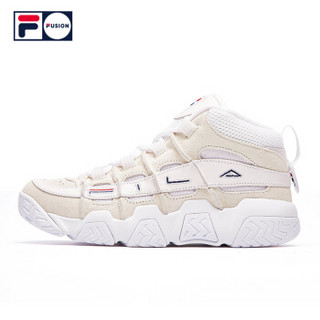 FILA 斐乐2018 FUSION系列潮牌女鞋王源同款冬季新品 BARRICADE 篮球鞋 白色/消逝蓝 38