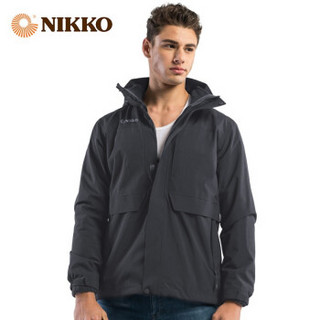 Nikko冲锋衣女三合一可拆卸户外服装秋日高登山服两件套防中大雨 深灰色（男款） XL