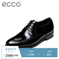 ECCO爱步男士商务正装皮鞋 商场同款青年系带德比鞋 欧文顿670834 黑色51052 44