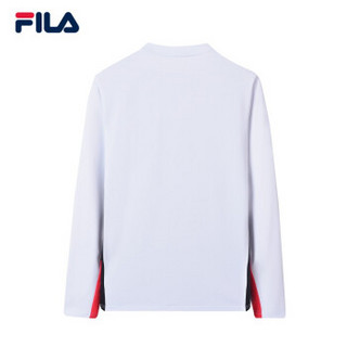 FILA （斐乐）官方 男子长袖T 2019春季新款高端舒适高尔夫针织套头 白色-WT 165/88A/S