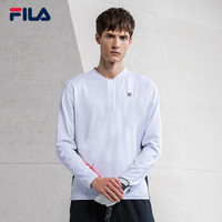 FILA （斐乐）官方 男子长袖T 2019春季新款高端舒适高尔夫针织套头 白色-WT 165/88A/S