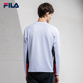 FILA （斐乐）官方 男子长袖T 2019春季新款高端舒适高尔夫针织套头 白色-WT 165/88A/S