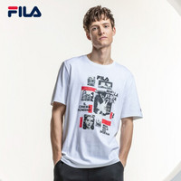 FILA 斐乐官方男子T恤2019春季新款 短袖 标准白-WT 175/96A/L