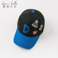 davebella戴维贝拉新款男女儿童帽子 宝宝鸭舌帽中大童棒球帽 黑色 davebella FOUR（54）(可调节帽围约