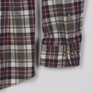 Brooks Brothers/布克兄弟男士19秋冬新品法兰绒格纹长袖衬衫 9003-混色格纹 S