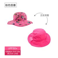 澳洲BanZ 婴幼儿双面沙滩防晒太阳帽 2-5岁海岛出游轻薄宽帽檐 粉色怪兽 款 2-5岁 头围:49-56cm