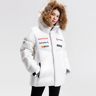 DESCENTE迪桑特 瑞士国家高山滑雪队 女子毛领羽绒服D8423SDJ74 白色-WT 2XL(185/104A)