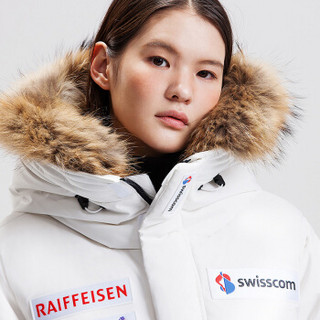DESCENTE迪桑特 瑞士国家高山滑雪队 女子毛领羽绒服D8423SDJ74 白色-WT 2XL(185/104A)