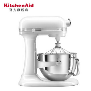 KitchenAid厨师机 凯膳怡6QT升降式进口家用搅拌机面包机ka和面机 牛奶白