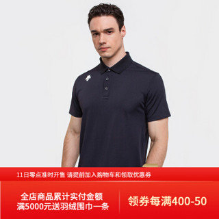 DESCENTE迪桑特 TRAINING系列 男子短袖POLO衫 D9331TPS60 黑色-BK 2XL(185/104A)