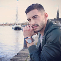 PAULHEWITT德国潮牌手表简约腕表时尚男表石英表 玫瑰金表壳棕色皮带 39mm