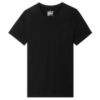 無印良品 MUJI 女式 棉圆领短袖T恤 黑色 L