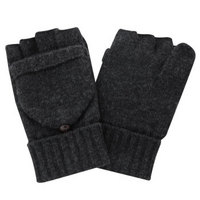 无印良品 MUJI 羊毛混纺 可作连指手套的 半指手套 深灰色 M