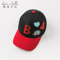 davebella戴维贝拉夏装新品男女童儿童帽子 中大童小孩鸭舌帽棒球帽 黑色 davebella THREE(52)(可调节帽围