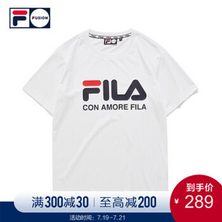 FILA  斐乐 FUSION系列  男子短袖T恤 2019夏季新款运动短T 白色-WT 180/100A/XL