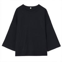 無印良品 MUJI 無印良品  女式 棉莫代尔宽版毛衣 深海军蓝 one size