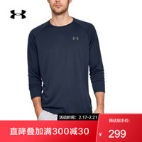 安德玛官方 UA Tech 男子 运动长袖T恤 Under Armour-1328496 深蓝色408 M