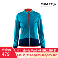 CRAFT 夸夫特保暖防风骑行夹克骑行装备上衣夹克骑行长袖自行车骑行服女 阵蓝/深蓝/日光橙1903676 XS