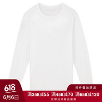 无印良品 MUJI 男式 棉混保暖 圆领长袖衫 米白色 XL