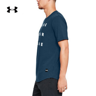 安德玛官方 UA 男子 运动印花短袖T恤 Under Armour-1318565 蓝色489 S