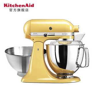 kitchenaid厨师机 进口凯膳怡165多功能ka和面机料理机5QT家用电器 蜜糖黄