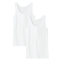 无印良品 無印良品 MUJI 女式 棉罗纹 背心 2件装 白色 XL