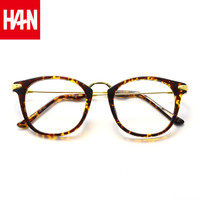 HAN/汉 4831 琥珀色 防蓝光非球面镜片圆框眼镜