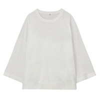 無印良品 MUJI 無印良品  女式 棉莫代尔宽版毛衣 白色 one size