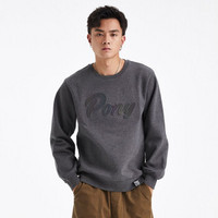 PONY卫衣波尼男款运动服秋冬圆领运动潮流舒适套头衫休闲长袖上衣外套84M2GS06 深麻灰色 S(170/92A)