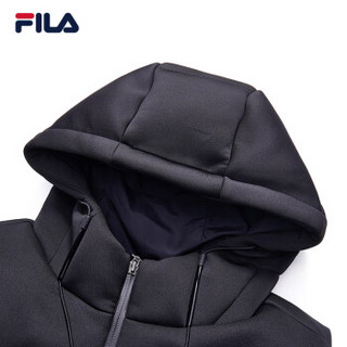 FILA（斐乐）2018年W系列男冬季新品运动休闲羽绒夹克白鸭绒羽绒马甲 正黑-BK 175/96A/L