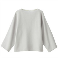 無印良品 MUJI 無印良品 女式 双面 蝙蝠袖毛衣 浅银灰色 XS-S