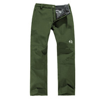 威迪瑞户外男女款软壳冲锋裤防风保暖抓绒软壳裤 军绿-男 S