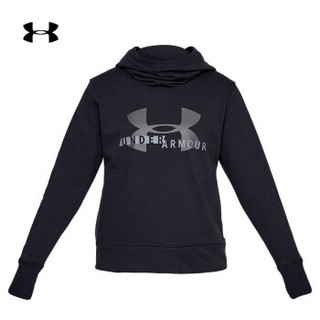 Under Armour 安德玛官方 UA女子Rival Fleece连帽卫衣-1321185 黑色002 XL