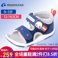 Moonstar月星 2019年新品 宝宝鞋春夏机能鞋幼童鞋男童幼儿女鞋婴儿学步鞋凉鞋 深蓝色 内长14.5cm