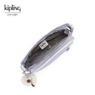 Kipling女款帆布轻便斜挎单肩简约时尚流行休闲旅行斜挎包|MILOS 跃动丁香紫拼接