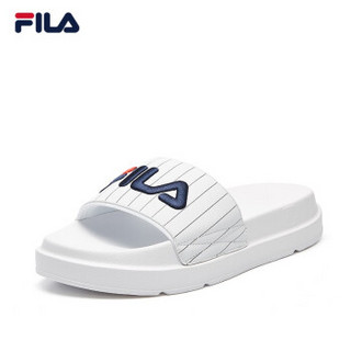 FILA 斐乐官方Modern Chic-FMC女子拖鞋 2019夏季新款休闲LOGO透气耐磨拖鞋女 白色A-WT 37.5