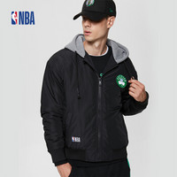 NBA 凯尔特人队篮球印花黑色连帽拉链棒球服 2XL