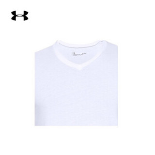 安德玛官方 UA Cotton 男子 V领运动内衣—2件套 Under Armour-1327429 白色100 XL