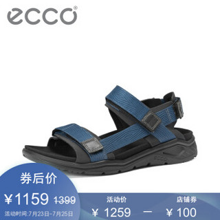 ECCO爱步男鞋夏季2019新款魔术贴运动凉鞋沙滩鞋男 全速880624 黑色/蓝色88062450805 40