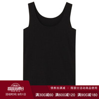 无印良品 無印良品 MUJI 女式 凉爽天竺带吸汗衬垫无袖衫 黑色 S