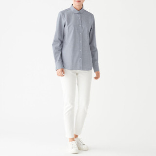 無印良品 MUJI 無印良品  女式 棉平纹 圆领衬衫 海军蓝 M