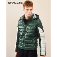 艾莱依2015冬新款男士青春休闲外套短款羽绒服男ERAL9002D 海藻绿 L