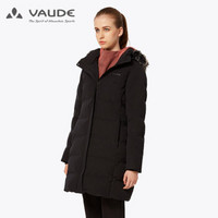 巍德VAUDE2019秋冬户外运动女款防水防风保暖中长款羽绒防漏绒外套1128152 黑色 XS