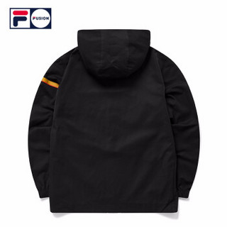 FILA FUSION 斐乐 男子外套 2019秋季新款潮流时尚休闲连帽夹克衫 黑色-BK 180/100A/XL