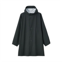 无印良品 無印良品 MUJI Labo 使用不易沾水布带 带风帽大衣 黑色 S-M