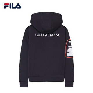 FILA（斐乐）女套装2019春季新品运动休闲连帽外套针织收口长裤女装 传奇蓝-F11W918509FNV，F11W848 160/80A/S